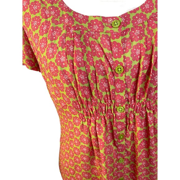 Boden Women's Short Sleeve Blouse Button Down Pleated Front - Picture 4 of 7